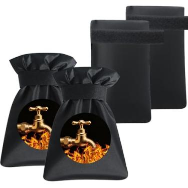 Imagem de Coberturas de torneira externa para proteção contra congelamento de inverno, 17 cm L x 21 cm A capa de mangueira externa para inverno, impermeável, reutilizável, babadores de mangueira isolados, 2