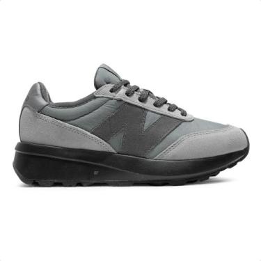 Imagem de Tênis New Balance 370v1 Unissex, 38, Grafite, Preto