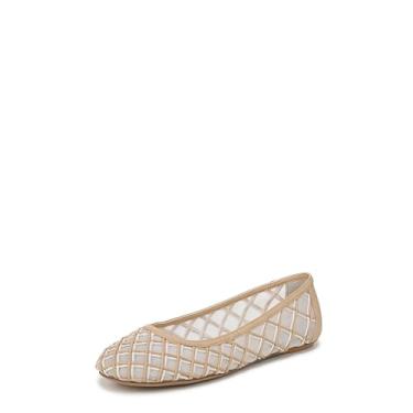 Imagem de Franco Sarto Sapatilha feminina Christina Ballet, Malha branca bege, 8.5 Wide