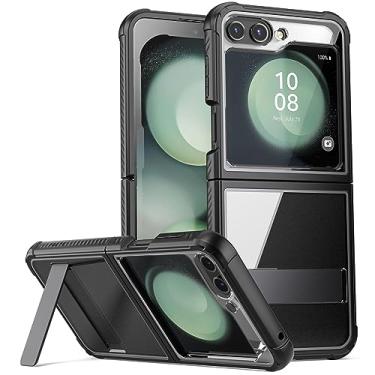 Imagem de Poetic Capa Guardian para Samsung Galaxy Z Flip 5 5G 6,7 polegadas (2023), [Suporte] [Teste de queda de grau militar] Capa protetora à prova de choque híbrida à prova de choque de corpo inteiro, preto/transparente