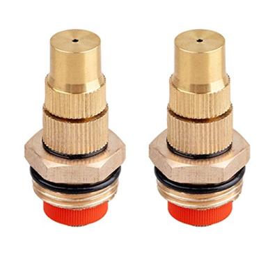 Imagem de Pacote com 10 bocais de nebulização de latão ajustáveis, borrifador de água de névoa, bicos de neblina, pontas de pulverização de jato atomizante 1/2BSPF para sistema de refrigeração, estufa