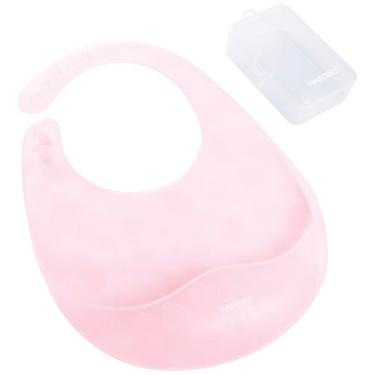 Imagem de Pimpolho Babador de Silicone com Case Rosa Translucido