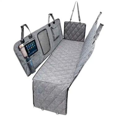 Imagem de Capa Protetora Banco Carro Pet Cao Gato Cachorro Tecido Premium - Cinz