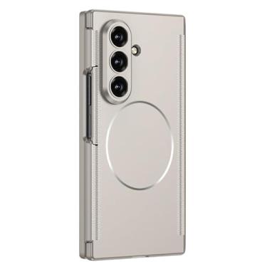 Imagem de Capa magnética para Samsung Galaxy Z Trifold, com capa protetora de lente com dobradiça com tudo incluído, tapete rígido fino de PC capa à prova de choque (cinza)