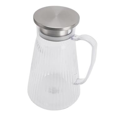 Imagem de GLOGLOW Bule 1500ml Chaleira Fria Acrílica Transparente para chá e Limonada, Resistente Ao Calor, Portátil, Jarra de água para Uso Doméstico e de Escritório Com Tampa, Nan (Estilo 1)