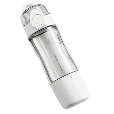 Imagem de Garrafa de água de um botão para esportes ao ar livre, design à prova de vazamento de 470/570 mL com filtro de chá, material PC de grau alimentício, recipiente antiqueda para beber (branco 490 ml)