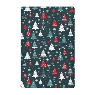 Imagem de Wassud Jogo de lençol colorido para berço de árvore de Natal para meninos e meninas, respirável, lençol com elástico, neutro, 68 x 99 cm