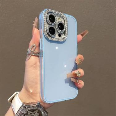 Imagem de HTVJFX Capa de celular com proteção de lente e câmera colorida para iPhone 12 (para iPhone 12/Azul)