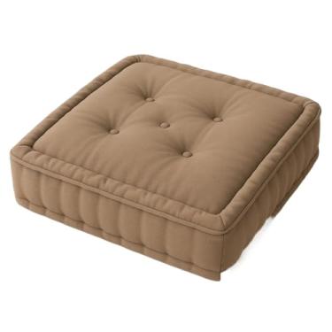Imagem de Almofada Futon Turca para Banco e Palhetes de Madeira Tecido Oxford 50x50x12 cm(Bege)