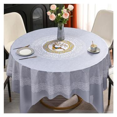 Imagem de Toalha de mesa redonda toalha de mesa de tecido lavável tapete de mesa para banquete de festa de casamento (1)