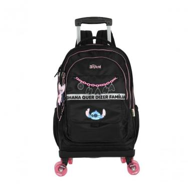 Imagem de Mochila Com Rodas Stitch Preto - Unico Preto