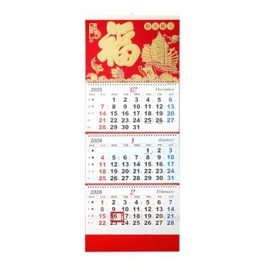 Imagem de Calendário de parede 2026, visualização de 3 meses, calendário de parede 2026, exibição vertical de 3 meses (dobrado em 1 mês), dezembro de 2025 a janeiro de 2027, planejador de ano grande para