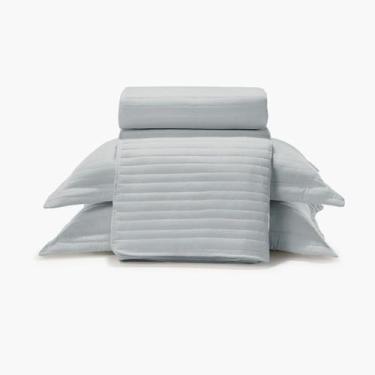 Imagem de Kit Colcha Casal Döhler Maestro Dupla Face 3 Peças, Cinza Claro