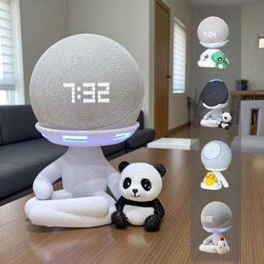 Imagem de Suporte Alexa Echo Dot 3, 4 e 5, Echo Pop e Echo Max Robert Panda Animais Multiuso e outros. Coleção, Decoração Presente. Stand de Mesa