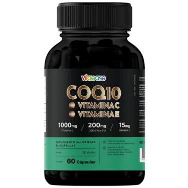 Imagem de Coenzima Q10 200 mg Vitamina C 1000 mg Vitamina E  Suplemento Alimenta