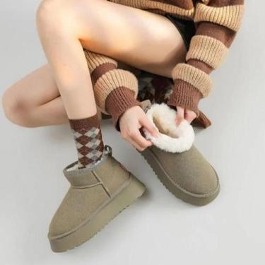 Imagem de Botas Chelsea de Neve Femininas - Quentes, de Camurça e Pelúcia - Idea