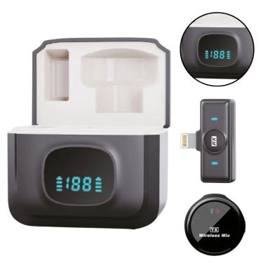 Imagem de Microfone Lapela Sem fio Compatível iPhone Case Carregamento