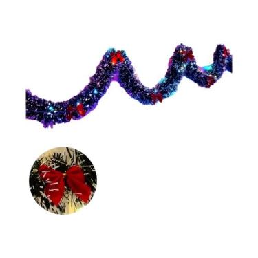 Imagem de Guirlanda De Natal Iluminada Com LED De 2m, Guirlanda Artificial Metál