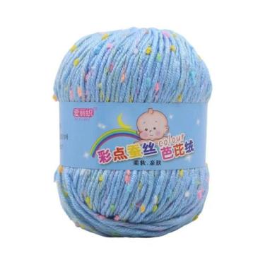 Imagem de Fio De Algodão Colorido 50g Para Tricô Manual, Crochê, Suéter, Coberto