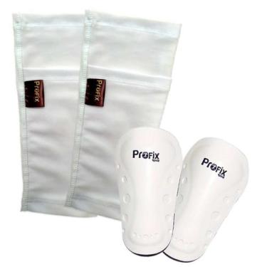 Imagem de Kit Caneleira Infantil e Porta Caneleira Branco Profix - Profix Sports