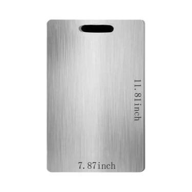 Imagem de Tábua De Corte Dupla Face Em Aço Inoxidável Reforçado Para Cozinha, Bl