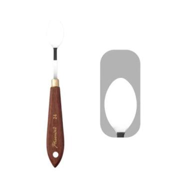 Imagem de Espátula Flexível De Aço Inoxidável Com Cabo De Madeira Para Pintura, 