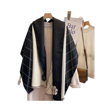 Imagem de Cachecol Feminino De Caxemira Para Inverno, Xale Grosso, Hijab Longo, 
