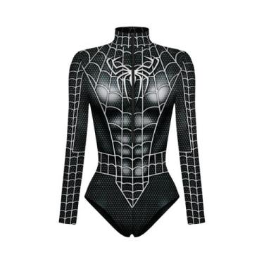 Imagem de Maiô De Cosplay Feminino Com Estampa 3D De Super-Heróis Homem-Aranha E