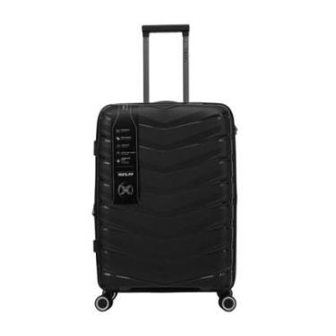 Imagem de Mala Média Expansível Cadeado TSA Original Antifurto Padrão ANAC Rodas Duplas 360° Removíveis-Unissex