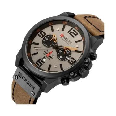 Imagem de Relógio De Pulso Masculino À Prova d'Água Com Pulseira De Couro Quartz