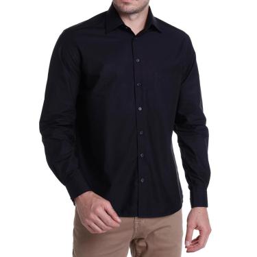 Imagem de Camisa Dudalina Masculina Comfort Tricoline Lisa Preta-Masculino