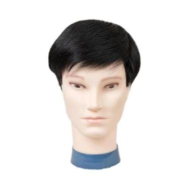 Imagem de Peruca Masculina Natural Respirável Com Topo De Renda Suíça Para Cober