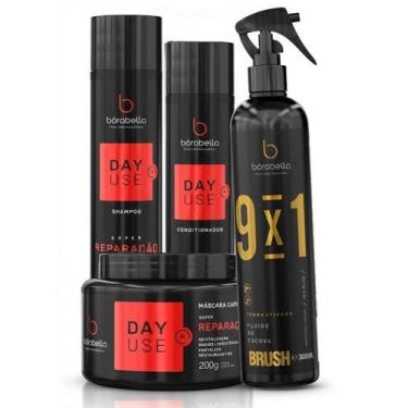 Imagem de Kit Borabella Shampoo Condicionador Mascara e Fluido Escova