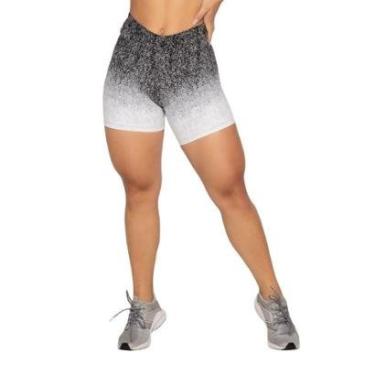 Imagem de Bermuda Vlast Jacquard Tecido Grosso Zero Transparencia Cos Alto Academia Fitness Feminina 1011-Feminino