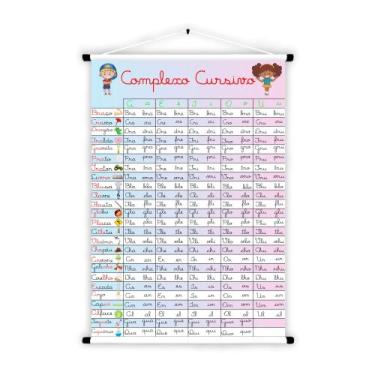 Imagem de Banner Educativo em Lona Complexo Cursivo Crianças Cute 70x55cm - Core