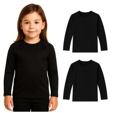 Imagem de Kit 2 Camisetas Manga Longa Infantil Menina Proteção Solar-Feminino