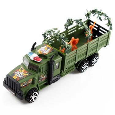 Imagem de Brinquedo Carreta A Fricção Caminhão Militar Camuflado