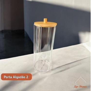 Imagem de Porta Cotonete e Algodão em Acrílico Cristal com Tampa Multiuso para M