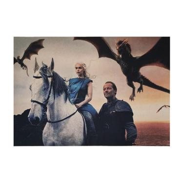Imagem de Pintura em pôster Daenerys Dragon Fantasy Retro 51,5x36cm