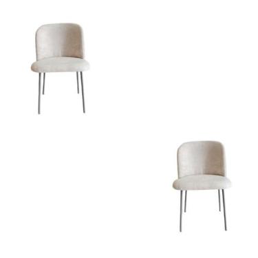 Imagem de Kit 2 Cadeiras Elara Para Sala Mesa de Jantar Moderna com Base de Ferr