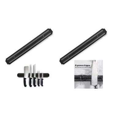 Imagem de 2 Com Barra Magnética Imã Suporte Facas Ferramentas Cozinha 33cm Cozin