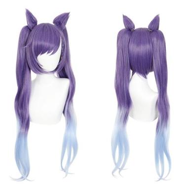 Imagem de Peruca de cosplay Genshins Impacts Keqings, cabelo sintético de 90 cm 