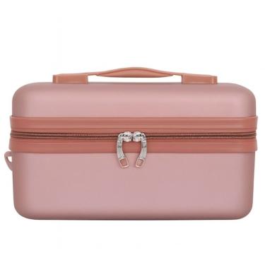 Imagem de Frasqueira Rígida Com Alça Bolsa Necessaire Premium Porta Jóias E Maquiagem Estilo Baú - Mendoza - Cruzeiro Cor Rosa