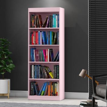Imagem de Estante Livreiro com 4 Prateleiras Rosa