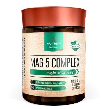 Imagem de Nutrify Complexo Mag 5 – 90 Cápsulas - Suplemento Fonte de Magnésio para Equilíbrio e B...
