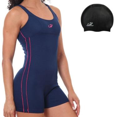 Imagem de Macaquinho Natação + Touca silicone Slim Helanca  Hammerhead-Feminino