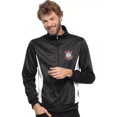 Imagem de JAQUETA MASCULINA TRILOBAL CORINTHIANS LEON PRETO/BRANCO-Masculino