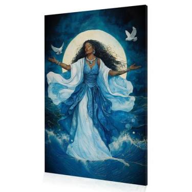 Imagem de Quadro Decorativo Fé de Iemanjá Orixá Umbanda Canvas 60x40 - DC Expres