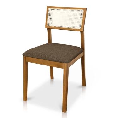 Imagem de Cadeira de Jantar e Living Millie com Tela Natural Estofada Linho - Desk Design