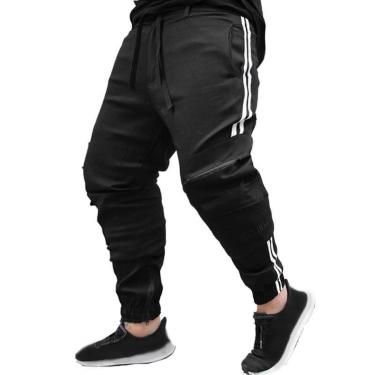 Imagem de Calça Jogger Masculina PRETA Cargo Linha Lateral-Masculino